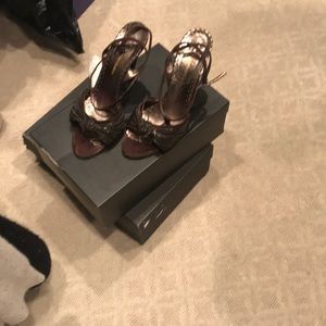 Brown high heels
